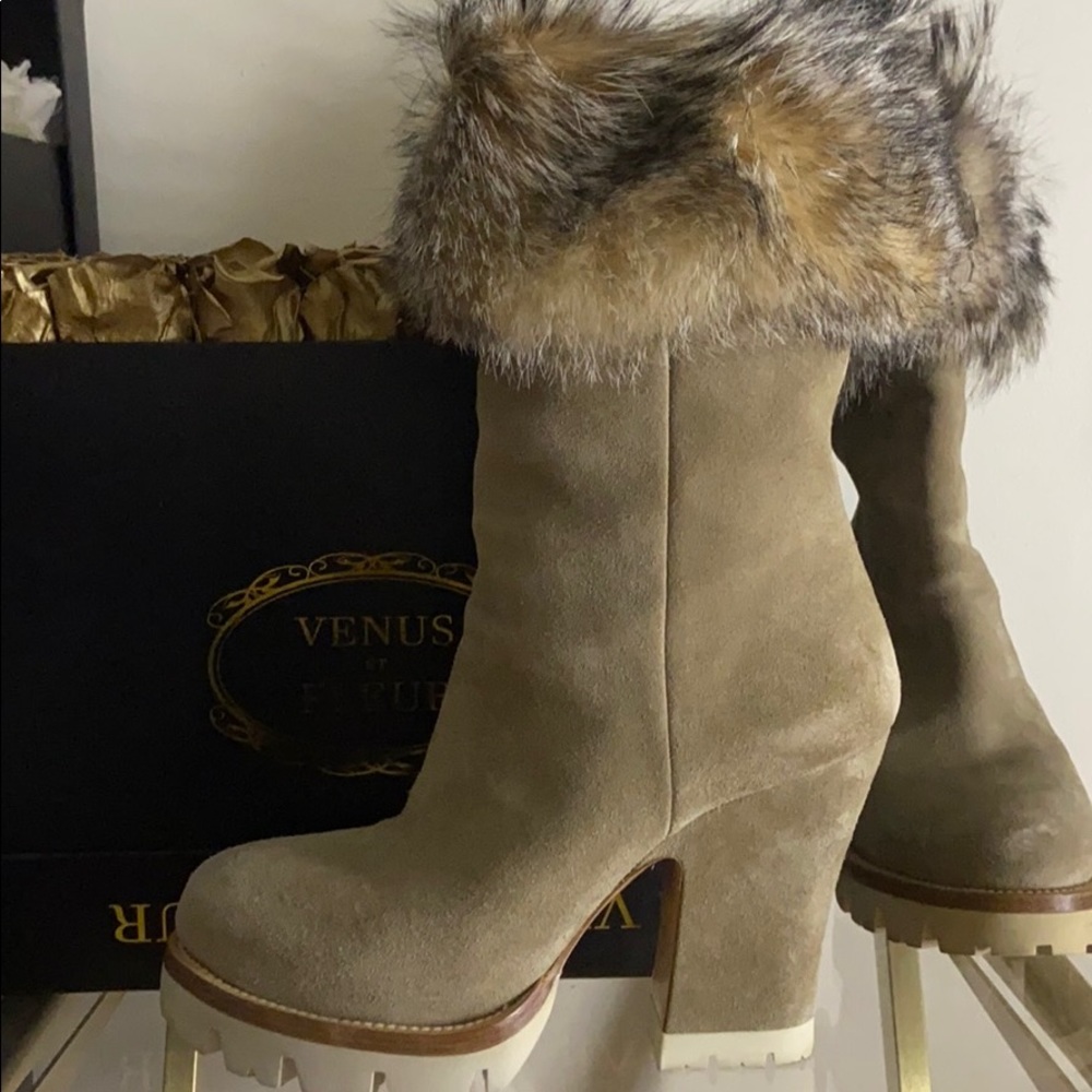 Authentic Prada Suede and Fur Midboot | size 38